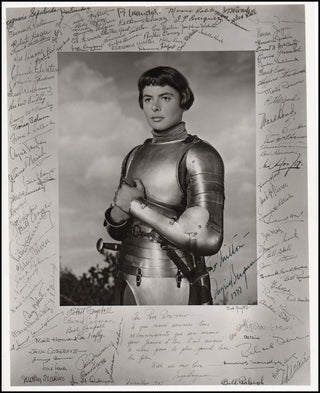 Bergman, Ingrid. (1915–1982) Signed Photograph as Joan of Arc, inscribed during production to special effects assistant