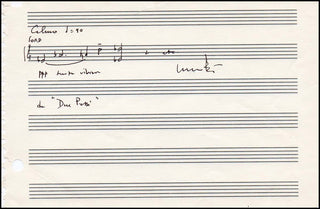 Berio, Luciano. (1925-2003) Autograph Musical Quotation