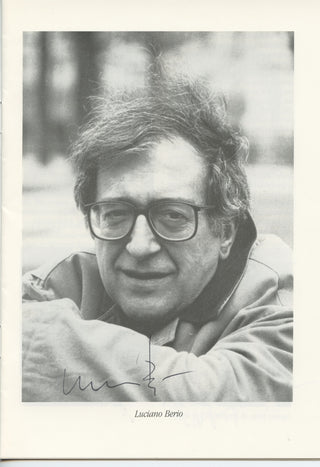 Berio, Luciano. (1925-2003) Signed Photograph