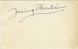 Berlin, Irving. (1888-1989) Autograph Signature