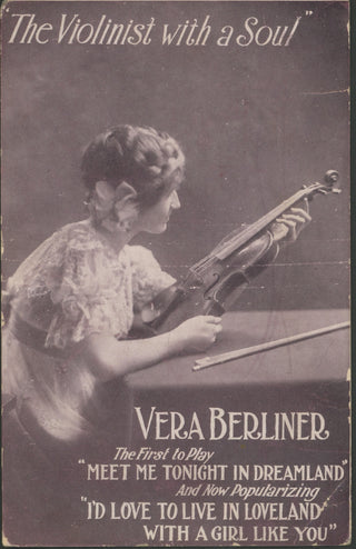 [Violinist with a Soul] Berliner, Vera. "The Violinist with a Soul" - Souvenir Postcard