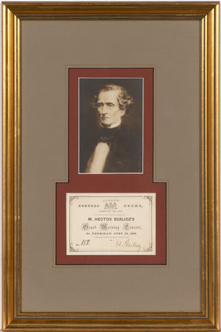 Berlioz, Hector. (1803–1869) Signed Ticket from an 1848 London Performance