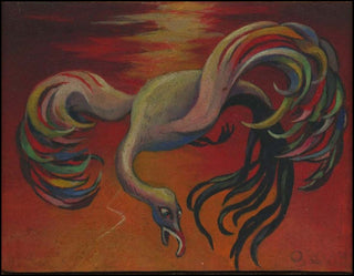 [Dance] [Ballets Russes] [Firebird] [Stravinsky, Igor. (1882–1971)] [Danilova, Alexandra. (1903–1997)] Berman, Eugene. (1899–1972) Original Painting of the Firebird from Danilova's Personal Collection