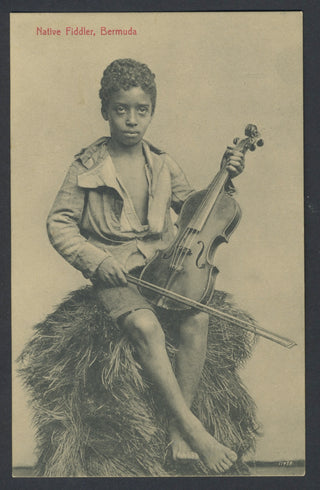 [Violin] "Native Fiddler" - Postcard Photograph