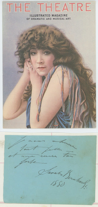 Bernhardt, Sarah. (1844-1923)  Autograph Note Signed