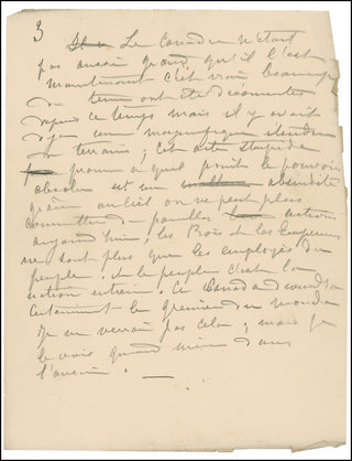 Bernhardt, Sarah. (1844-1923) Handwritten Article about Canada