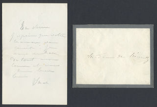 Bernhardt, Sarah. (1844–1923) Autograph Letter