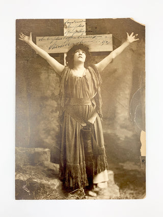 Bernhardt, Sarah. (1844-1923) Large Signed Photograph with Crucifix