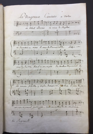 Bernier, Nicolas. (1665-1734) Cantates de Bernier - Copyist Manuscript