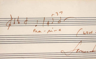 Bernstein, Leonard. (1918–1990) Autograph Musical Quotation, "Maria."