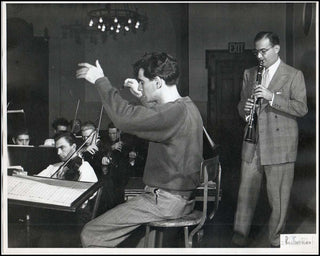 Goodman, Benny. (1909–1986) & Bernstein, Leonard. (1918–1990) [Gottlieb, Bill. (1917–2006)] Original Photograph