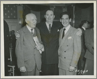 Bernstein, Leonard. (1918–1990) Original Photograph at Gershwin Jubilee with Paul Whiteman and Walter Damrosch