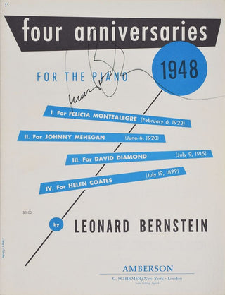 Bernstein, Leonard. (1918–1990) "Four Anniversaries" - Signed Score