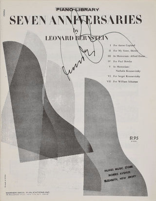 Bernstein, Leonard. (1918–1990) "Seven Anniversaries" - Signed Score