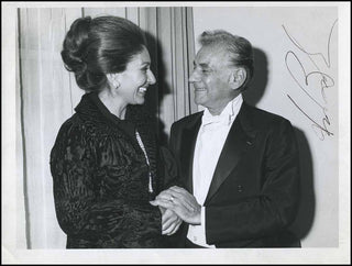 [Opera] [Callas, Maria. (1923–1977)] Bernstein, Leonard. (1918–1990) Signed Photograph with Maria Callas