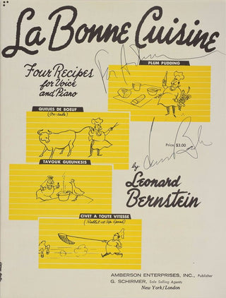 Bernstein, Leonard. (1918–1990) "La Bonne Cuisine" - Signed Score