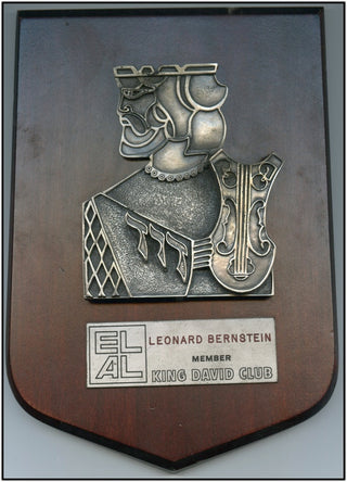 Bernstein, Leonard. (1918–1990) Membership Plaque from El Al King David Club