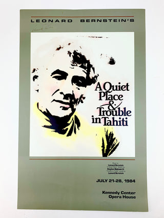 Bernstein, Leonard. (1918–1990) "A Quiet Place & Trouble in Tahiti" - Signed Poster