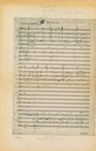 Bernstein, Leonard. (1918–1990) Two Meditations from "Mass" - THREE Printed Scores with Autograph Corrections