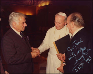 Bernstein, Leonard. (1918–1990) Signed Photograph with Pope John Paul II, inscribed to Jack Gottlieb