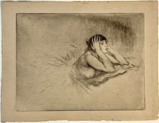 Berton, Armand. (1854 - 1927) Dancer, half undressed - Original Etching