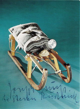 Beuys, Joseph. (1921–1986) "Sleigh with Flashlight, Blanket, and Wax"- Signed Postcard