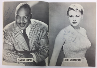 [Birdland] Basie, William James "Count." (1904–1984) & Eckstine, Billy. (1914–1993) & Vaughan, Sarah. (1924–1990)  & Southern, Jeri. (1926–1991) "Birdland Stars of '57" - SIGNED SOUVENIR BOOKLET