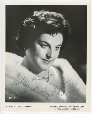 Nilsson, Birgit. (1918–2005) Signed Photograph