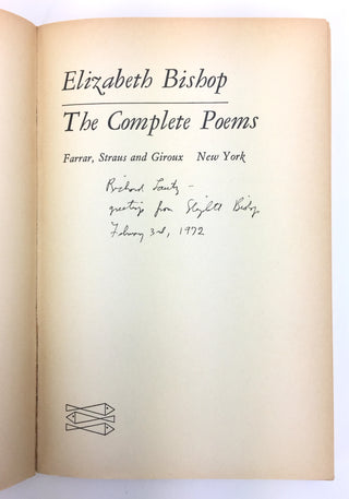 Bishop, Elizabeth. (1911 - 1979) The Complete Poems - SIGNED