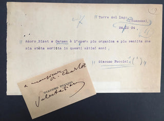 [Bizet, Georges. (1838–1875)] Puccini, Giacomo (1858–1924) & Saint-Saëns, Camille (1835–1921) & D'Indy, Vincent. (1851–1931) & Charpentier, Gustave (1860–1956) & Dubois, Théodore (1837–1924) & Pierné, Gabriel (1863–1937) & Humperdinck, Engelbert. (1854–19