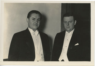 Björling, Jussi. (1911-1960) & Ebert, Harry. (1897-1986) Original Candid Photograph of the Tenor with His Accompanist, ca 1935