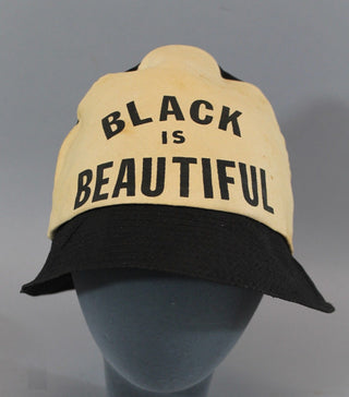 ["BLACK IS BEAUTIFUL"] Rare Original 1960s Civil Rights Hat