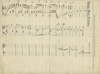 Blech, Leo. (1871-1958) Autograph Musical Sketchleaf