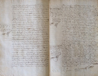 Boësset, Antoine. (1586-1643) & Boësset, Jean Baptiste. (1614-1685) Autograph Receipts of Wages and Signed Document