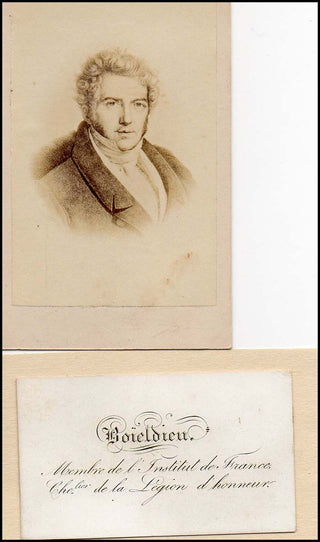 Boieldieu, Francois-Adrien. (1775 - 1834) Engraved Visiting Card &amp; CDV Portrait