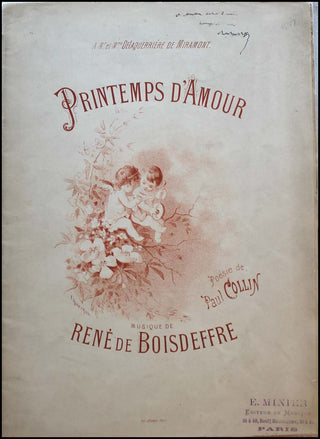 Boisdeffre, René de. (1838 - 1906) Printemps d&apos;Amour. Opus 23 - SIGNED