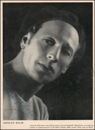 [Ballets Russes] Bolm, Adolph. (1884-1951) Signed Photograph