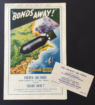 [World War II] "Bonds Away" - Original Program and Ticket from 1944 Air Force Show