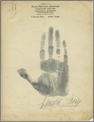 Bori, Lucrezia. (1887–1960) Signed Ink Handprint