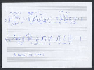 Boulez, Pierre. (1925–2016) Autograph Musical Quotation with Autograph Note