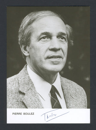 Boulez, Pierre. (1925–2016) Signed Postcard Photograph