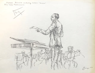 [Boulez, Pierre. (1925–2016)]  Krishizki, George. (1924–2001) Signed Drawing