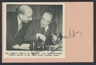 Boult, Adrian. (1889–1983) Signed Halftone Photograph with Concert Program