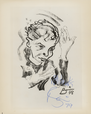 Bowie, David. (1947–2016) Signed Reproduction of his Self-Portrait Sketch, 'Heroes'