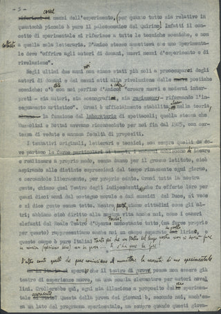 [FUTURISM] Bragaglia, Anton Giulio. (1890–1960) Collection of "Teatro Sperimentale" Materials