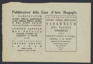 [FUTURISM] Bragaglia, Anton Giulio. (1890–1960) Collection of "Teatro Sperimentale" Materials