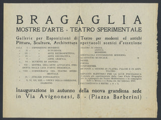 [FUTURISM] Bragaglia, Anton Giulio. (1890–1960) Collection of "Teatro Sperimentale" Materials