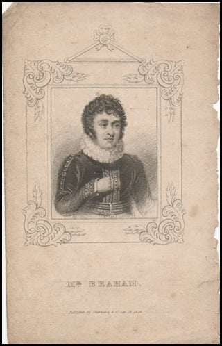 Braham, John. (c. 1774-1856) 1824 Stipple Engraving