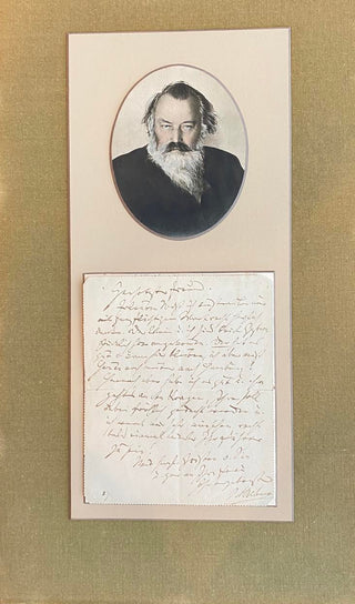 Brahms, Johannes. (1833–1897) Autograph Letter to Felix Hecht - "The wine and I both arrived here yesterday"