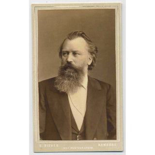 Brahms, Johannes. (1833–1897) Carte de Visite Photograph